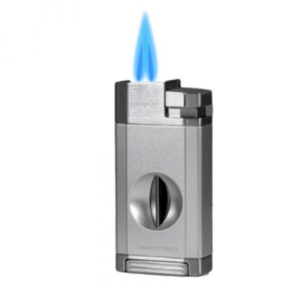 LighterUSA Other Vertigo Saber Double Flame Torch Lighter Wfold Out Cigar V Cutter Chrome